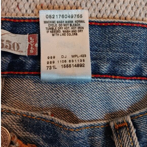 Levis 550 Y2K Jeans Womens 12L 31X33 Blue Fade Relaxed Taper Street Casual Tall - Picture 9 of 16